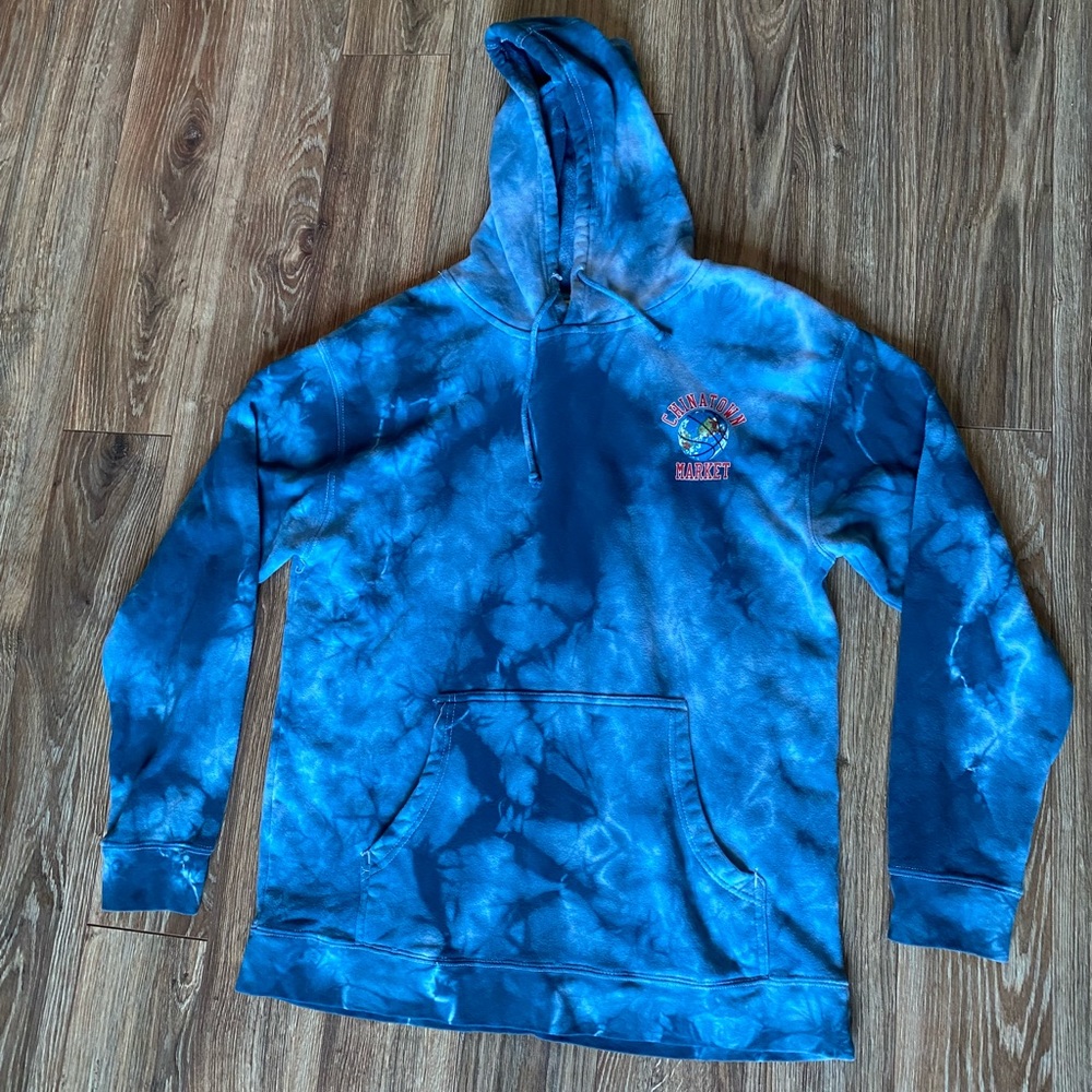 Chinatown Market Blue Tie Dye Globe Hoodie